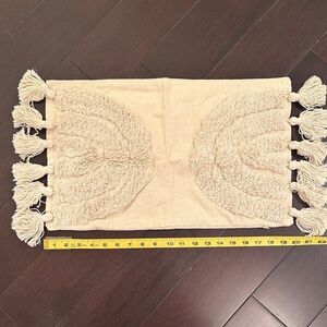 Bojo Cream Textured Tassel Pillow Cover